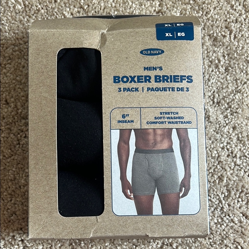 Old Navy Boxer Briefs Black and Gray Cotton Blend